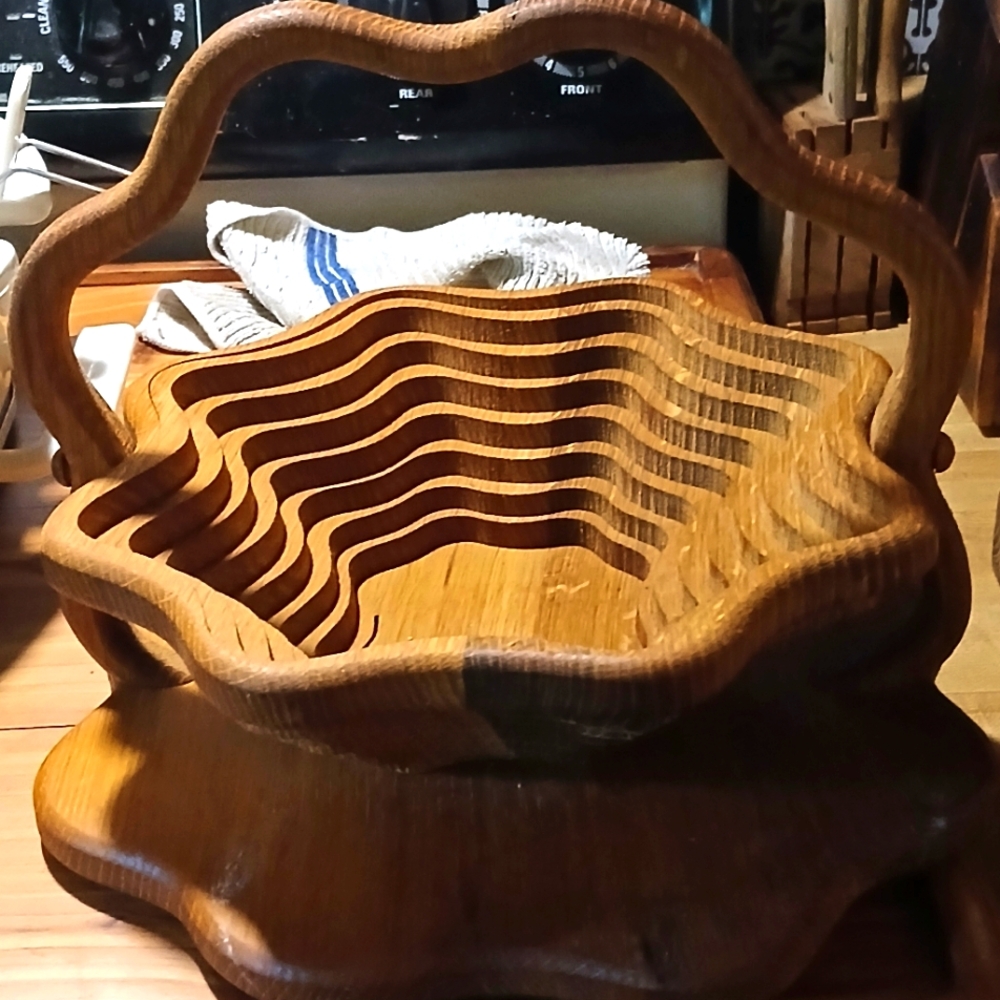 Vintage wooden fruit bowl